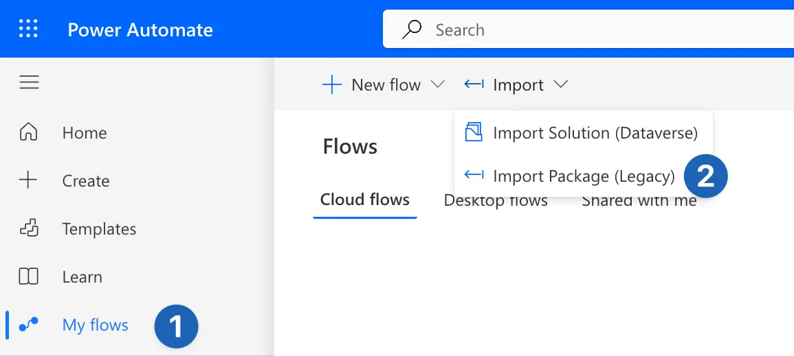 Import Flow Package